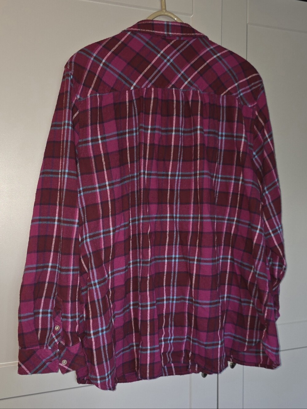 Croft & Barrow Womens Plaid Flannel Shirt 3x/ Red Pink - Picture 2 of 3